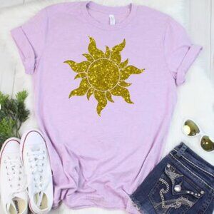 XS Disney Rapunzel Tangled Lavender & Gold Teeshirt